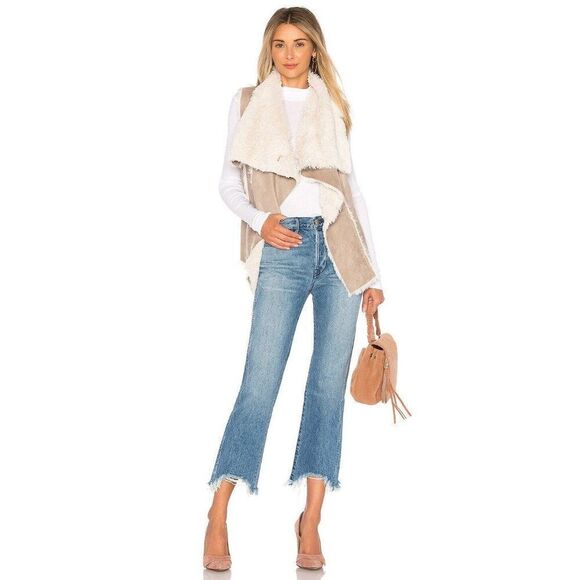 Cupcakes and Cashmere REVOLVE Faux Fur Arden Suede Vest Toffee CH301620 - Picture 4 of 13